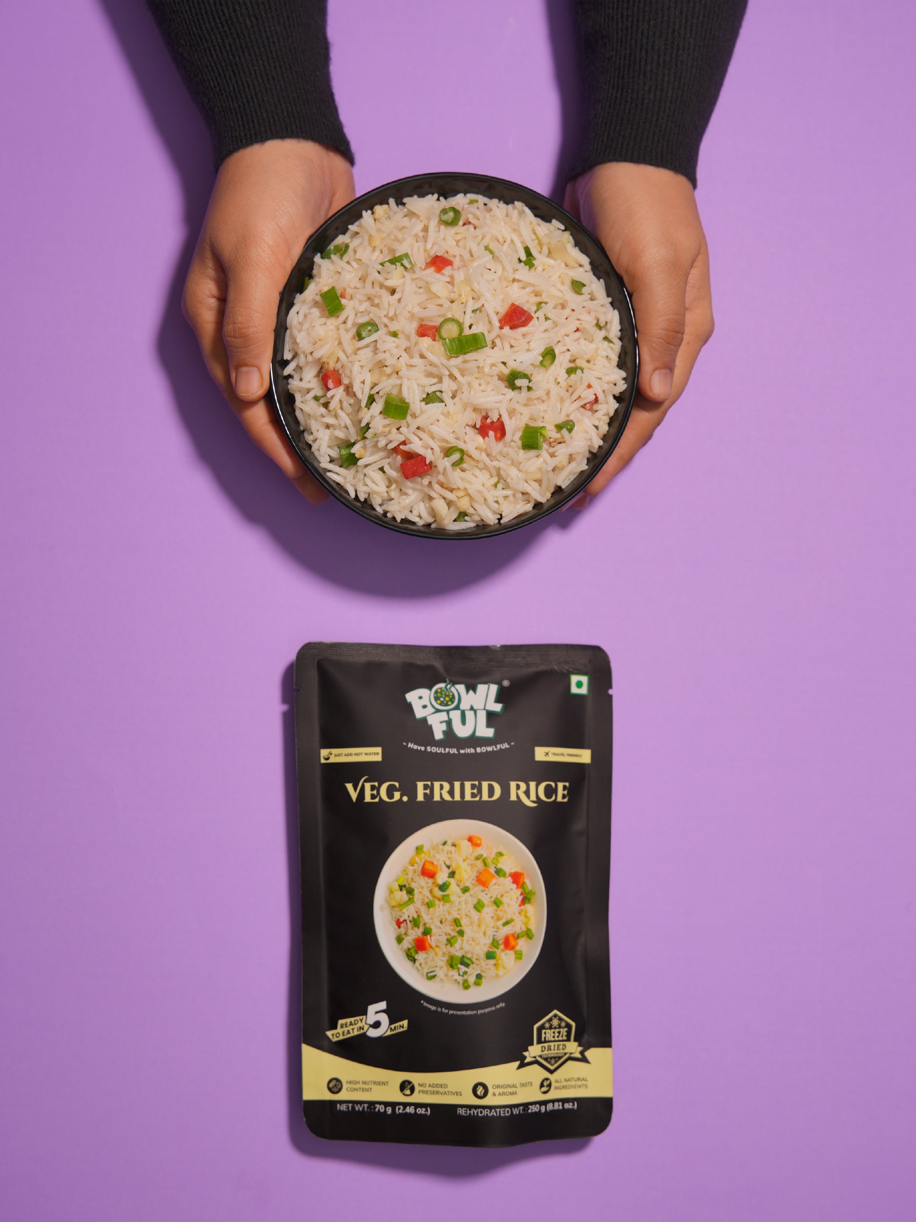 Ready to Eat Veg Fried Rice – Instant Indo-Chinese Meal | Bowlful